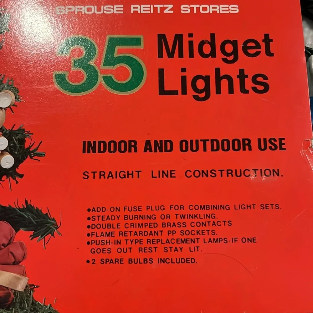 Vintage new Midget star reflectors Christmas string lights 35 lights